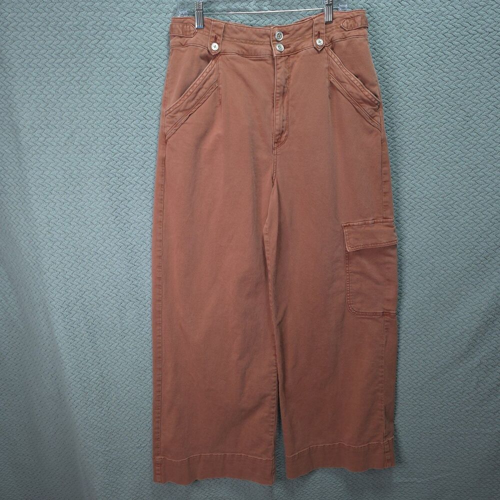 Anthropologie Pilcro Ventura Utility Cargo Pants Womens 32 Tall Terracotta Beach